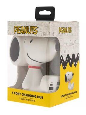 Peanuts Snoopy 4 Port Charging Hub - 3 USB-A & 1 USB- C - New In Box